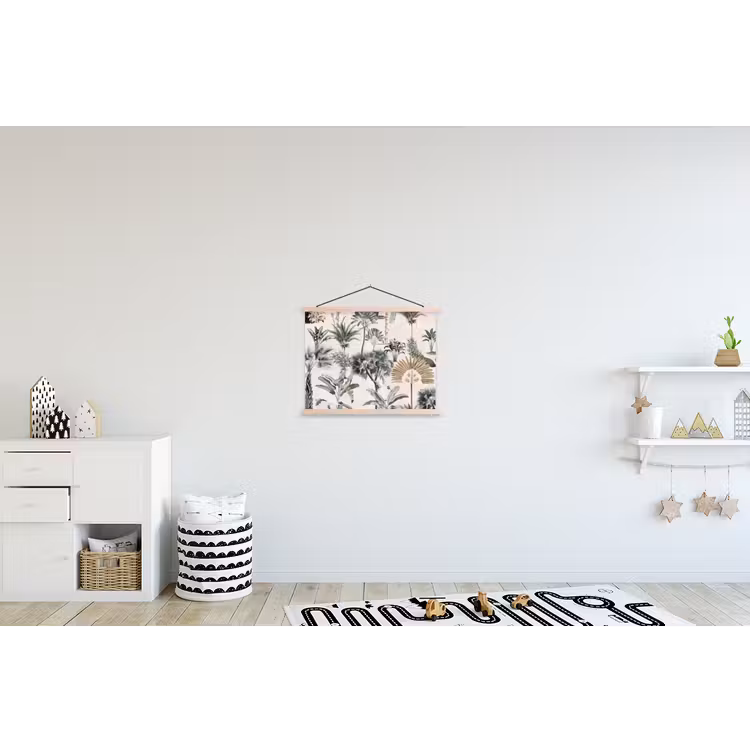 Inductie afdekplaat - Vintage - Jungle - Dieren - Natuur - Inductie beschermer textielposter latten blank klein -kinderkamer
