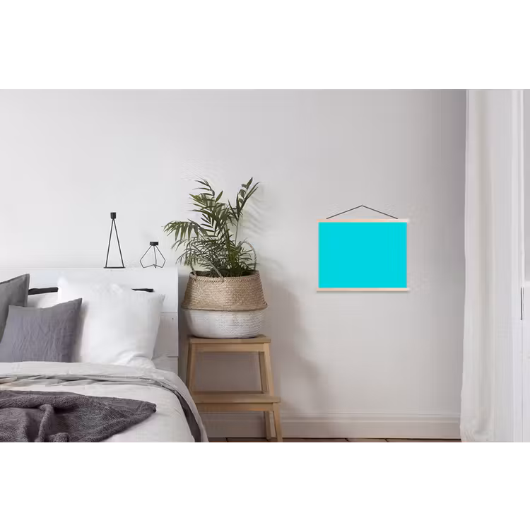 Vivid - Aquamarine - Turkoois textielposter latten blank klein 122 -woonkamer