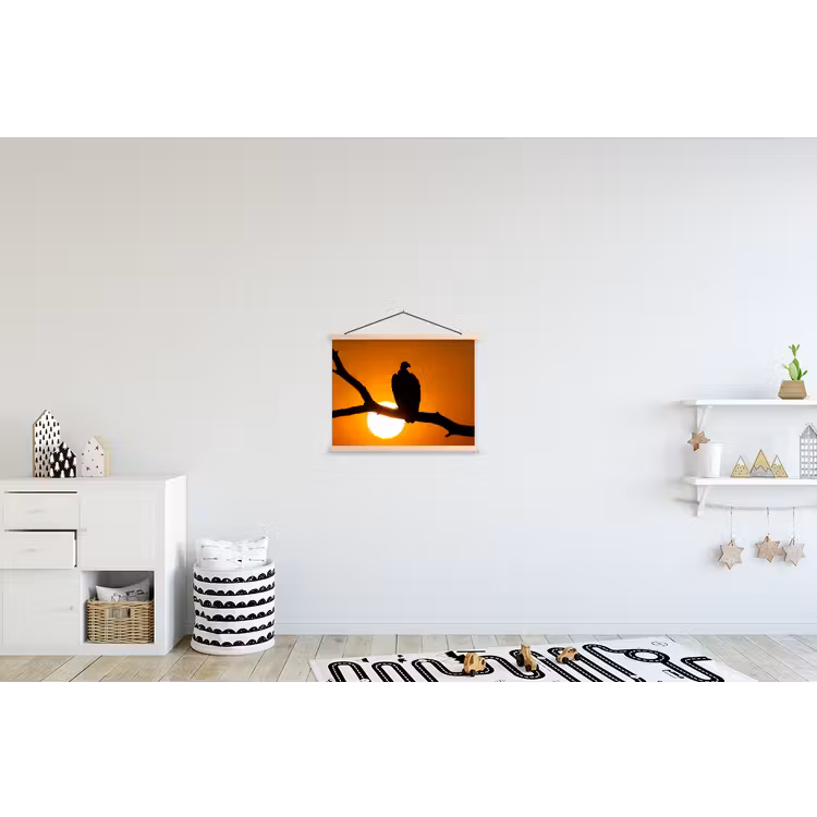 Gier - Tak - Zon - Oranje textielposter latten blank klein -kinderkamer