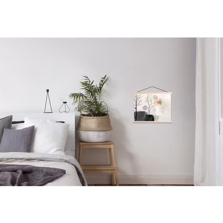 Wabi sabi - Beige - Plant textielposter latten blank klein -woonkamer