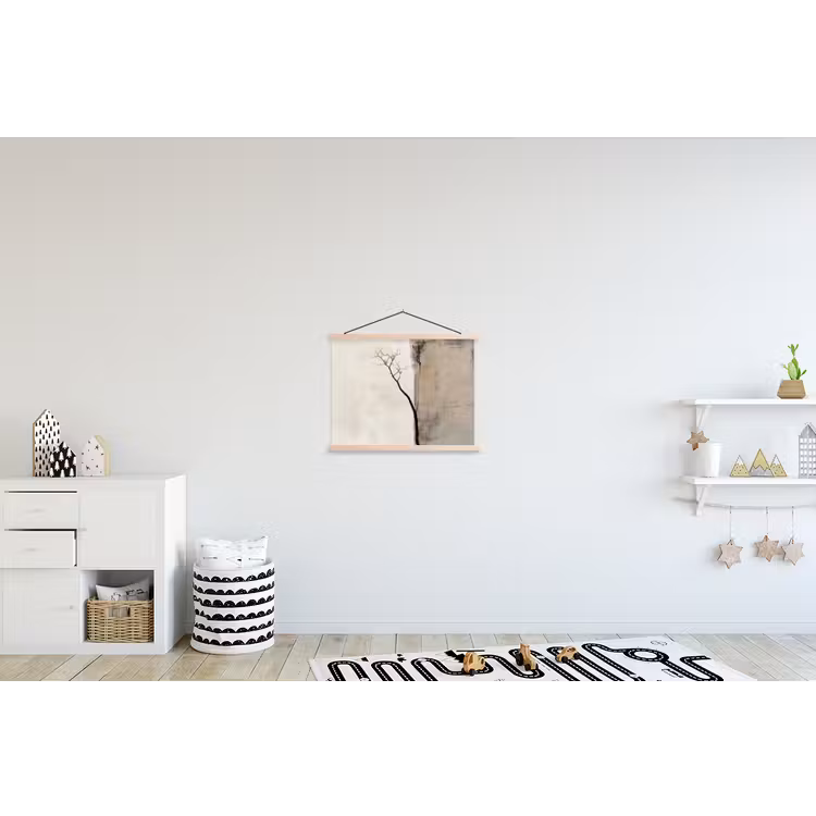 Wabi sabi - Plant - Beige textielposter latten blank klein -kinderkamer
