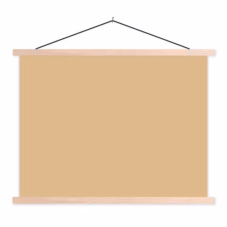 Warm - Sand - Nude textielposter latten blank klein 122 -3d