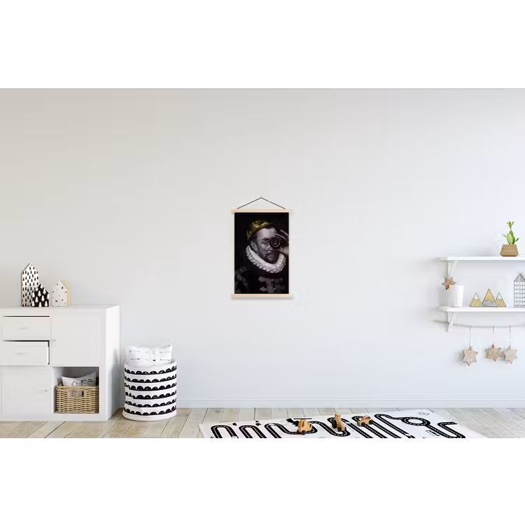 Willem van Oranje - Adriaen Thomasz - Goud - Lens textielposter latten blank klein -kinderkamer