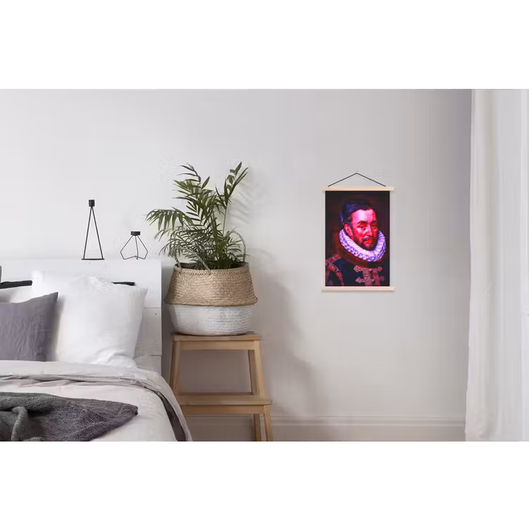 Willem van Oranje - Adriaen Thomasz - Oude meesters textielposter latten blank klein -woonkamer