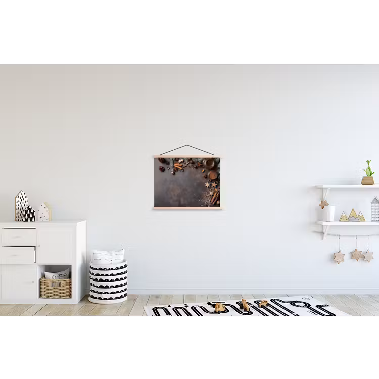 Winter - Kerst - Specerijen - Beton textielposter latten blank klein -kinderkamer