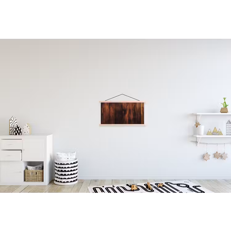 Hout - Planken - Vintage - Donkerbruin textielposter latten blank klein -kinderkamer