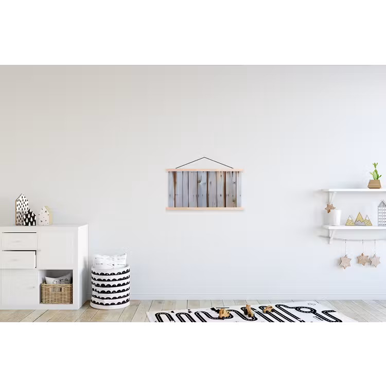 Hout - Planken - Verweerd textielposter latten blank klein -kinderkamer