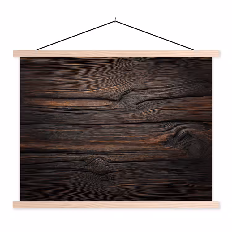 Hout - Grillige nerven textielposter latten blank klein -3d