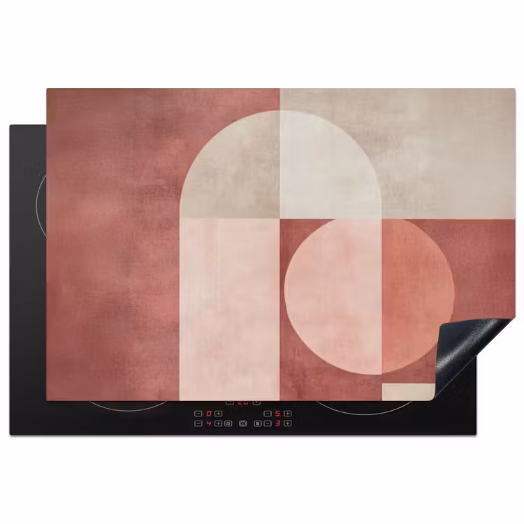 Figuren - Abstract - Roze Inductie beschermer vinyl 3mm klein -3d