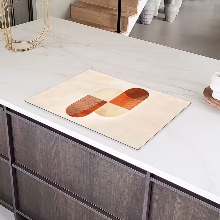 Bogen - Beige - Vormen Inductie beschermer vinyl 3mm klein -sfeer8