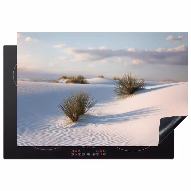 Duinen - Gras - Wolken - Beige Inductie beschermer vinyl 3mm klein -3d