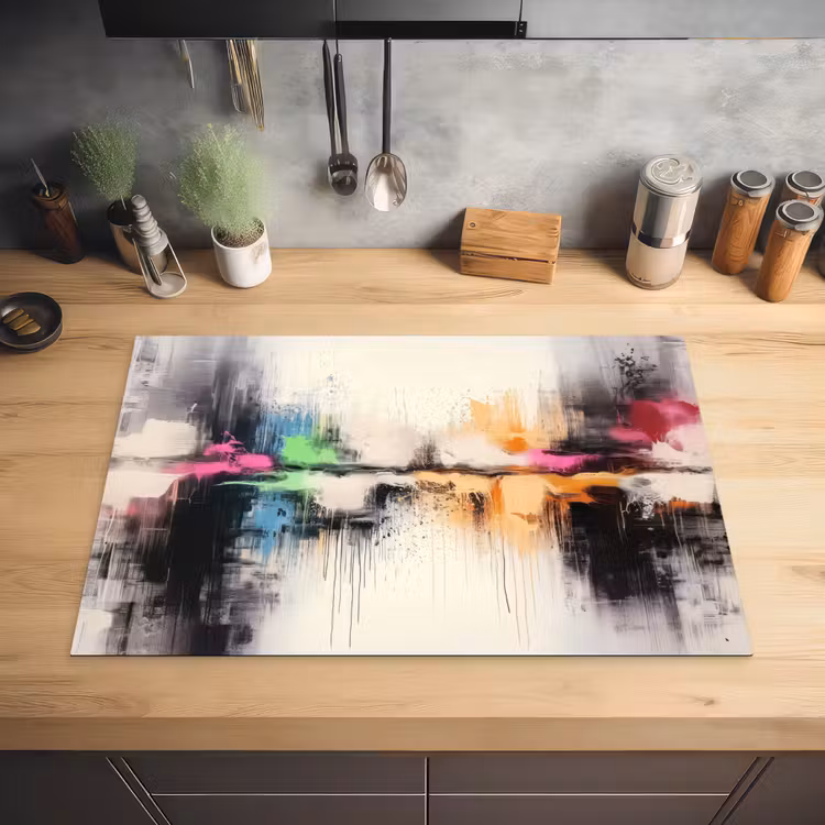 Abstract - Kleurexplosie - Landschap Inductie beschermer vinyl 3mm klein -sfeer5