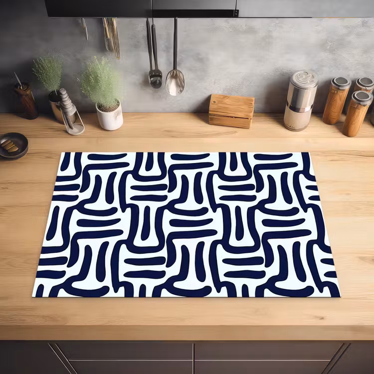 Abstract - Modern - Blauw Inductie beschermer vinyl 3mm klein 276 -sfeer5