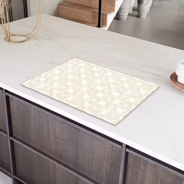 Abstract - Motief - Beige Inductie beschermer vinyl 3mm klein 276 -sfeer8