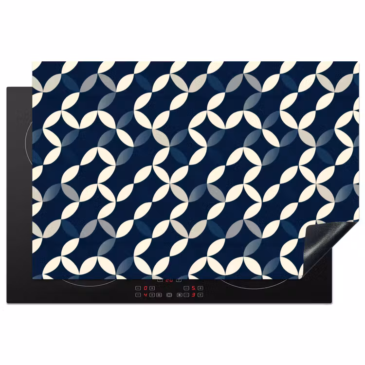 Abstract - Patroon - Blauw Inductie beschermer vinyl 3mm klein 276 -3d
