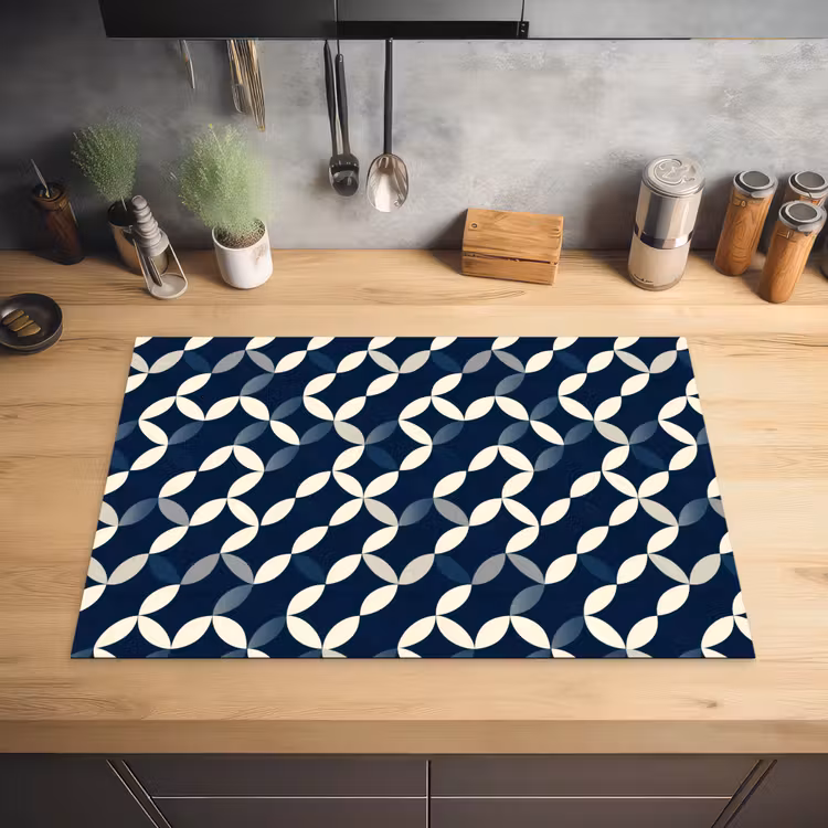Abstract - Patroon - Blauw Inductie beschermer vinyl 3mm klein 276 -sfeer5