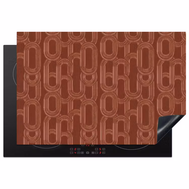 Abstract - Textuur - Bruin Inductie beschermer vinyl 3mm klein 276 -3d