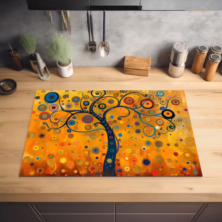 Abstract - Boom - Levensboom - Modern Inductie beschermer vinyl 3mm klein -sfeer5