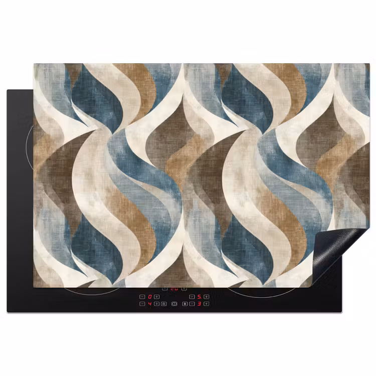 Abstract - Golven - Kleurrijk Inductie beschermer vinyl 3mm klein 276 -3d