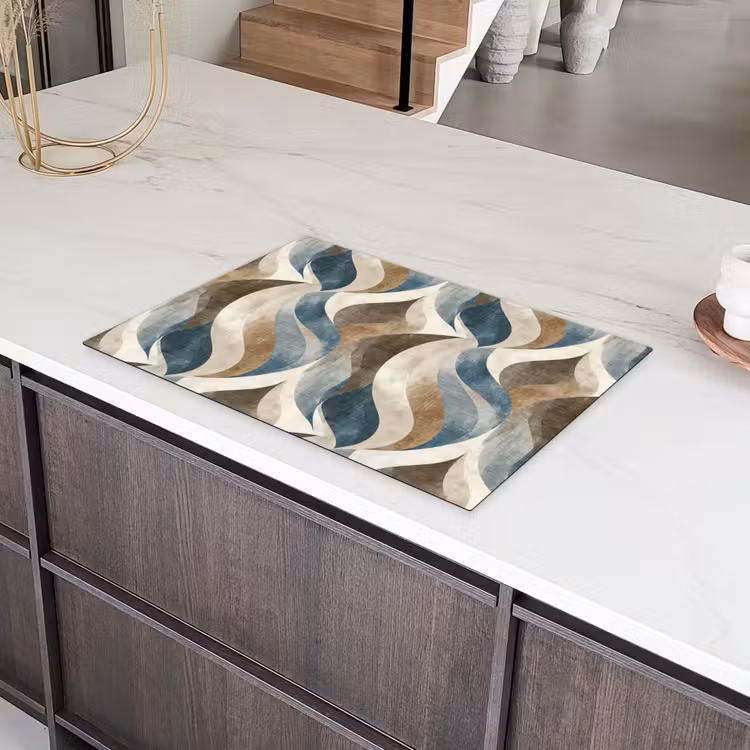 Abstract - Golven - Kleurrijk Inductie beschermer vinyl 3mm klein 276 -sfeer8