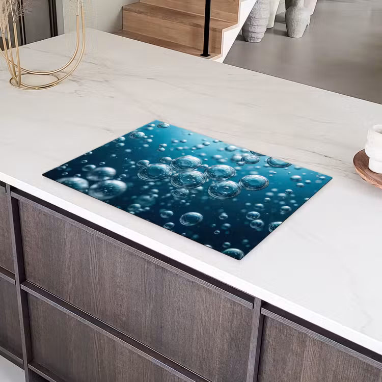 Luchtbellen - Dynamisch - Blauw Inductie beschermer vinyl 3mm klein -sfeer8