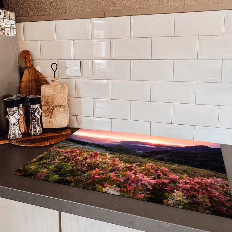 Alpengloed en Wilde Bloemen Inductie beschermer vinyl 3mm klein -sfeer3