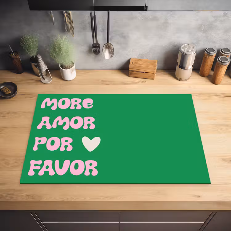 Amor - Valentijn - Groen - Tekst Inductie beschermer vinyl 3mm klein -sfeer5
