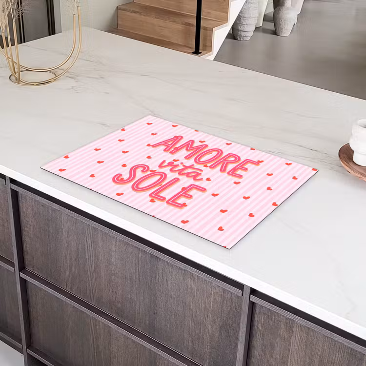 Amore vita sole - Roze - Hartjes Inductie beschermer vinyl 3mm klein -sfeer8
