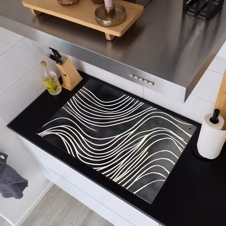 Lijnen - Patroon - Abstract - Wit Inductie beschemer met haakjes klein -sfeer1