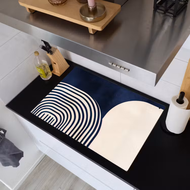 Donkerblauw - Abstract - Lijnen Inductie beschemer met haakjes klein -sfeer1