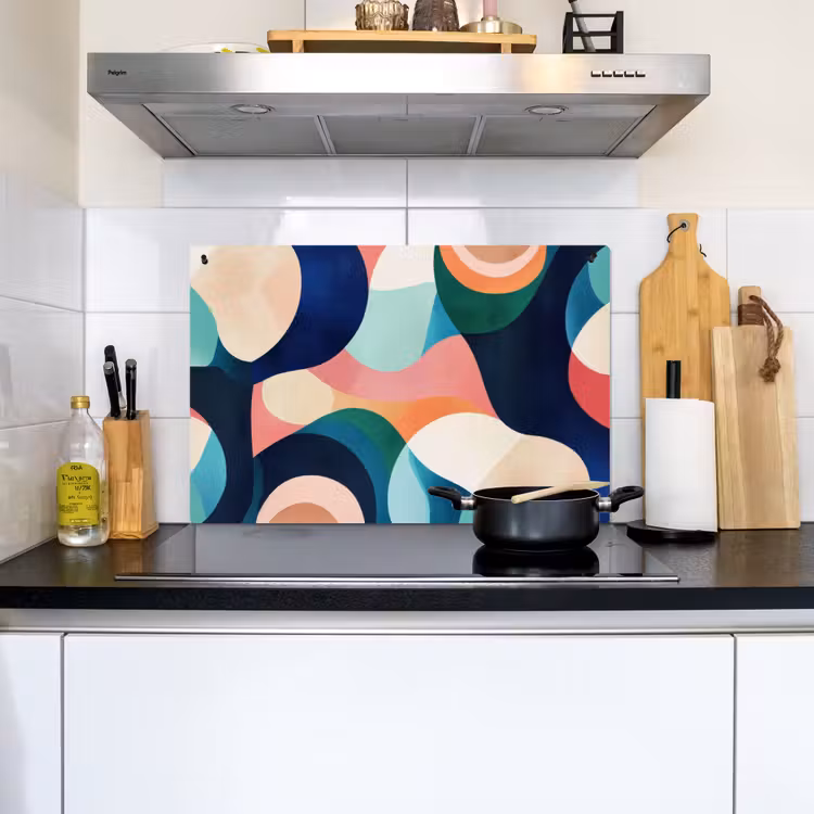 Abstract - Blauw - Roze Inductie beschemer met haakjes klein -sfeer2