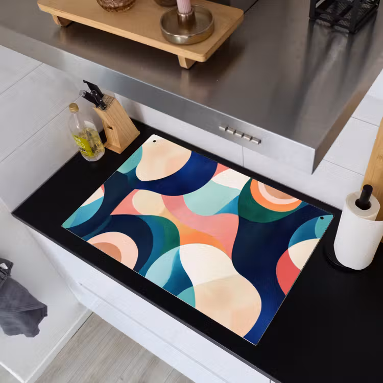 Abstract - Blauw - Roze Inductie beschemer met haakjes klein -sfeer1