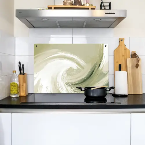 Abstract - Penseelstreken - Golven - Groen Inductie beschemer met haakjes klein -sfeer2