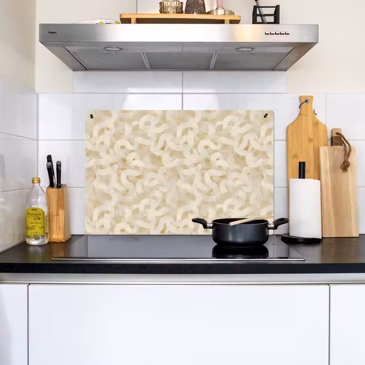 Abstract - Lijnen - Beige Inductie beschemer met haakjes klein 777 -sfeer2