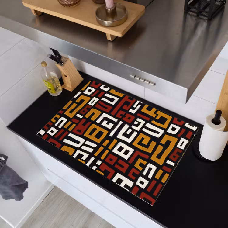 Abstract - Patroon - Rood Inductie beschemer met haakjes klein -sfeer1