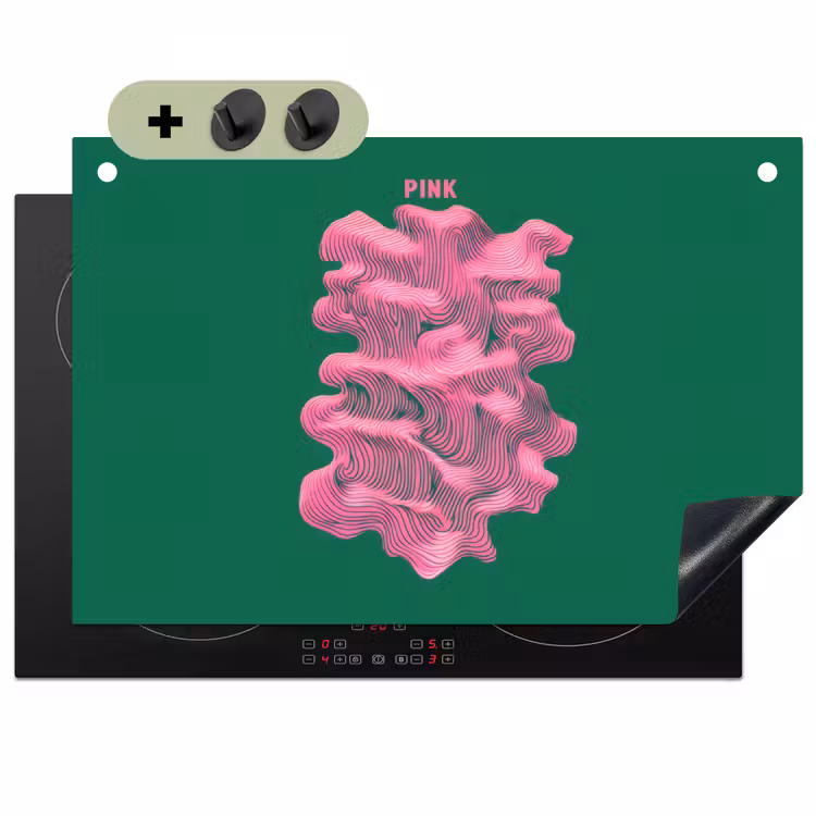 Abstract - Pink - Lijnen - Groen Inductie beschemer met haakjes klein -3d