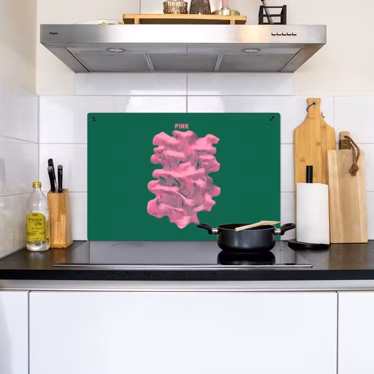 Abstract - Pink - Lijnen - Groen Inductie beschemer met haakjes klein -sfeer2