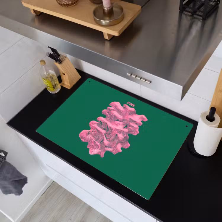 Abstract - Pink - Lijnen - Groen Inductie beschemer met haakjes klein -sfeer1