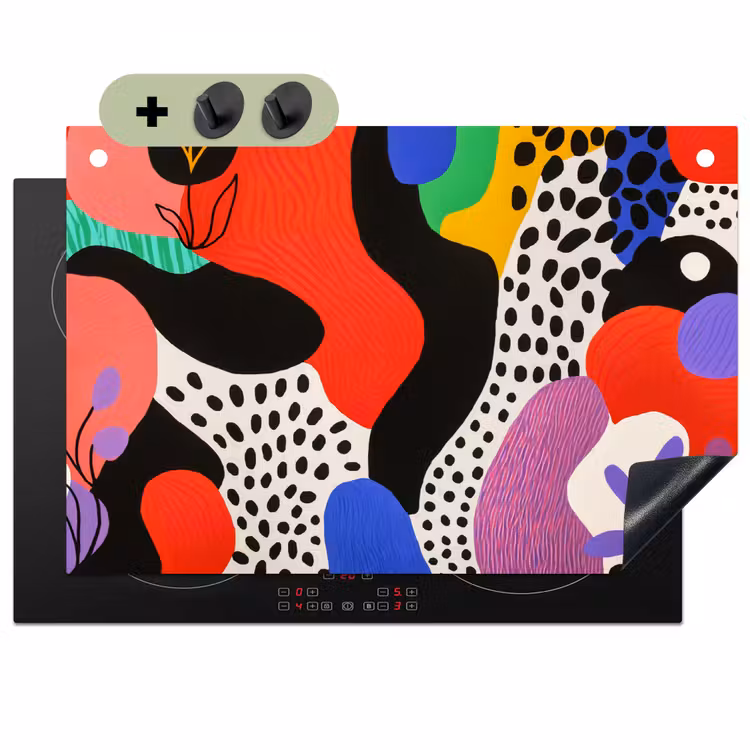 Abstract - Vormen - Kleuren - Stippen Inductie beschemer met haakjes klein -3d