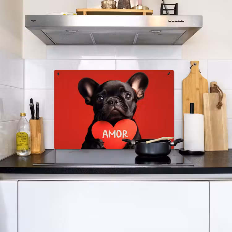 Amor - Hond - Hartje - Rood Inductie beschemer met haakjes klein -sfeer2