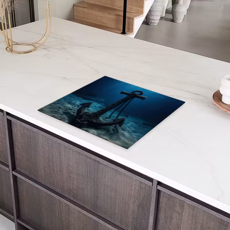 Anker - Ijzer - Zeebodem - Zand Inductie beschermer vinyl 3mm middel -sfeer8