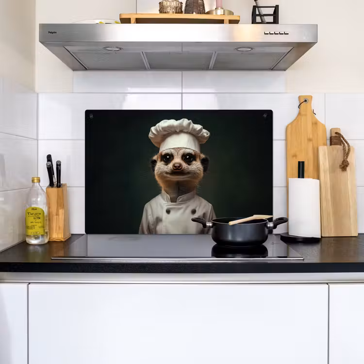 Dier - Kok - Stokstaartje Inductie beschemer met haakjes klein -sfeer2