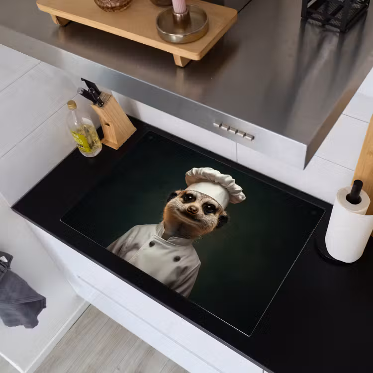Dier - Kok - Stokstaartje Inductie beschemer met haakjes klein -sfeer1
