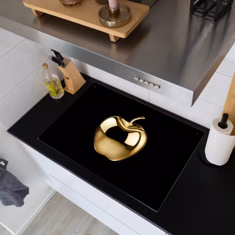 Appel - Goud - Chrome - Zwart Inductie beschemer met haakjes klein -sfeer1