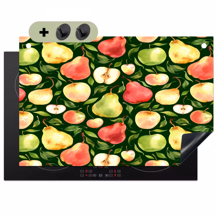 Appels - Peren - Fruit - Groen Inductie beschemer met haakjes klein 777 -3d