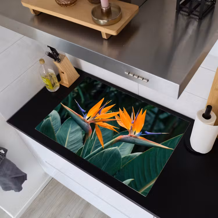 Paradijsvogel - Bloem - Exotisch Inductie beschemer met haakjes klein -sfeer1