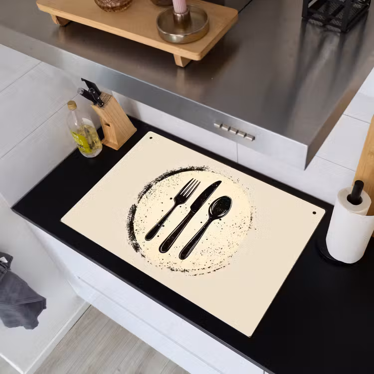 Zwart - Bestek - Rondje Inductie beschemer met haakjes klein -sfeer1