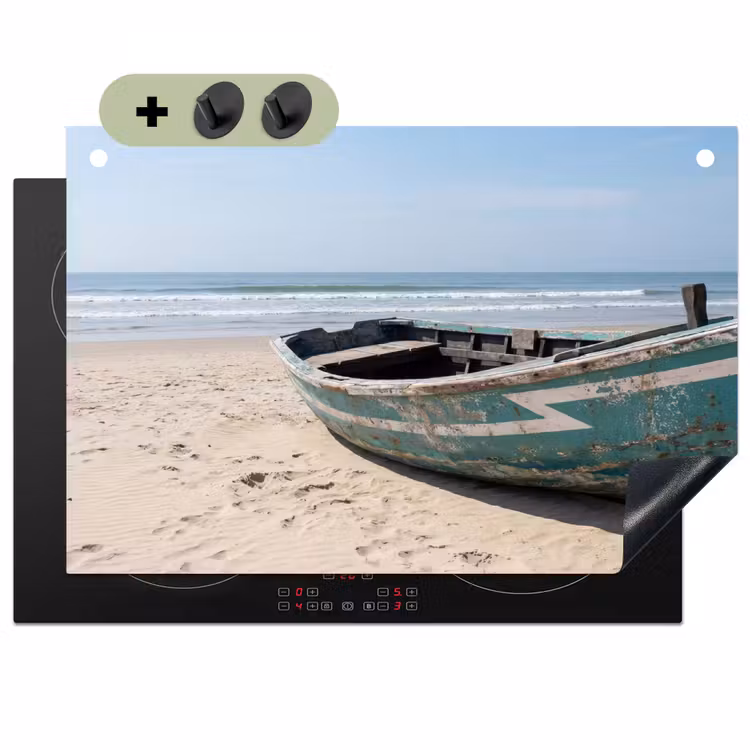 Boot - Zandstrand - Zee Inductie beschemer met haakjes klein -3d
