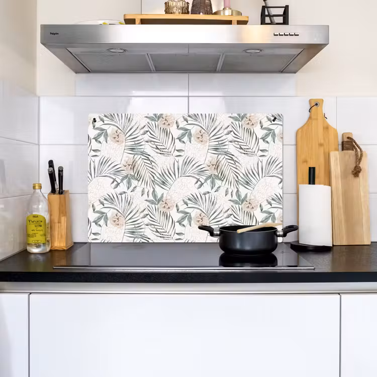 Bohemian - Bloemen - Bladeren - Jungle - Tropical Inductie beschemer met haakjes klein -sfeer2
