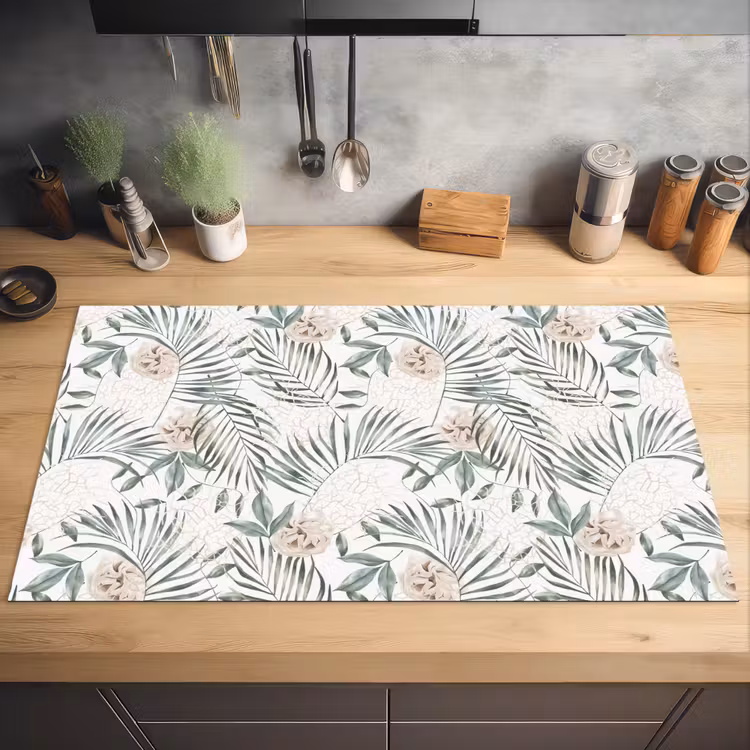 Bohemian - Bladeren - Bloemen - Tropisch Inductie beschermer vinyl 3mm groot -sfeer5
